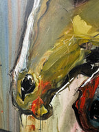 "Ellie & Sallie Mae" the Mustangs by David "Dalo" Banegas - Equestrian Horse Painting, Big Sky Chic, Modern Cowboy, Western Yellowstone