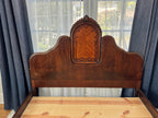 Antique Walnut Full or Double Size Bed with Curved Footboard