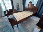 Antique Walnut Full or Double Size Bed with Curved Footboard