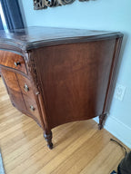 Antique Burled Walnut and Inlaid Marquetry Dresser Chest of Drawers