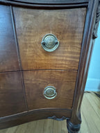 Antique Burled Walnut and Inlaid Marquetry Dresser Chest of Drawers
