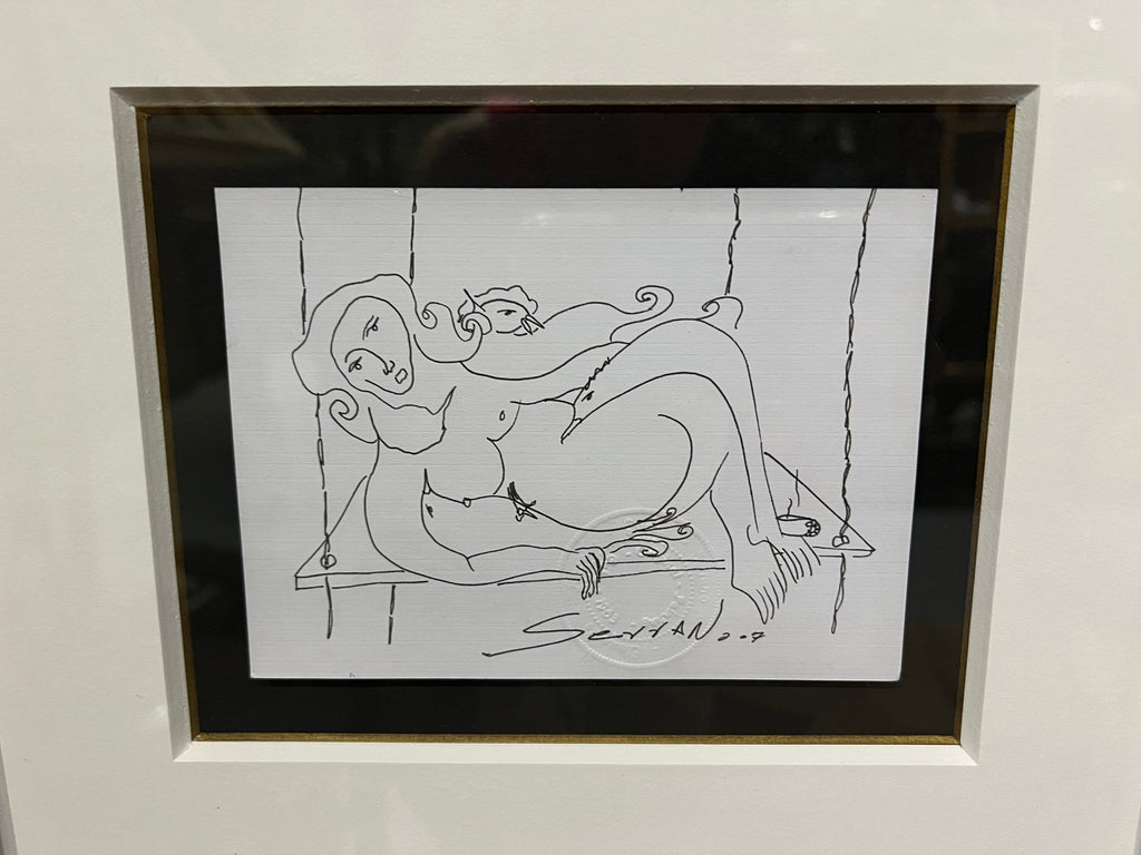 Framed Pen & Ink Drawing by R.G. Serrano, 2007, Original