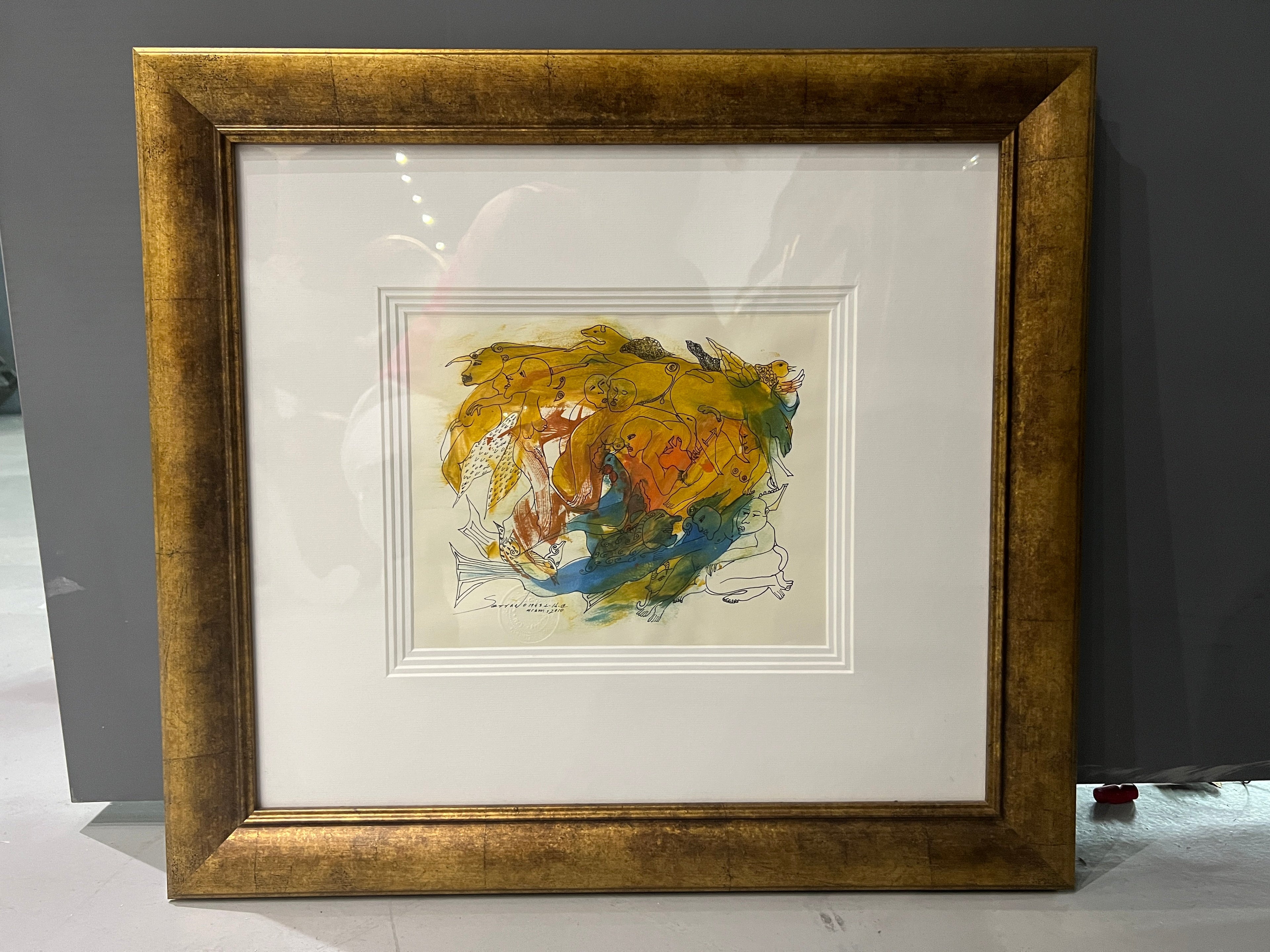 Framed Watercolor by R.G. Serrano, 2010, Original