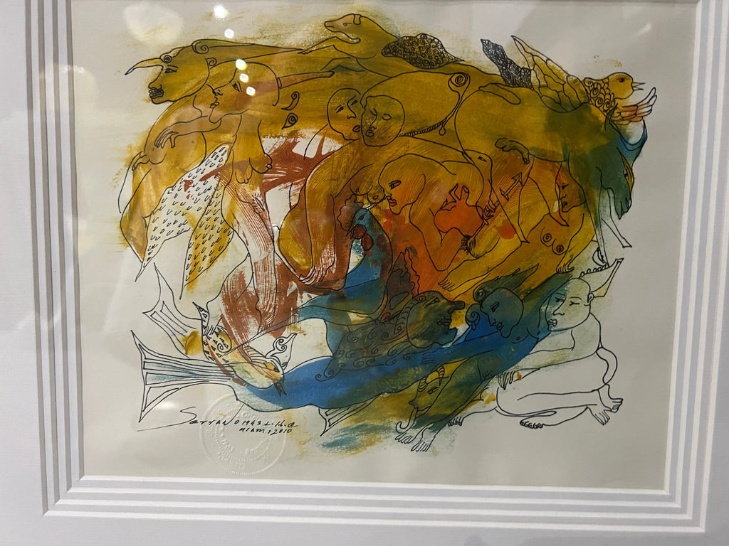 Framed Watercolor by R.G. Serrano, 2010, Original