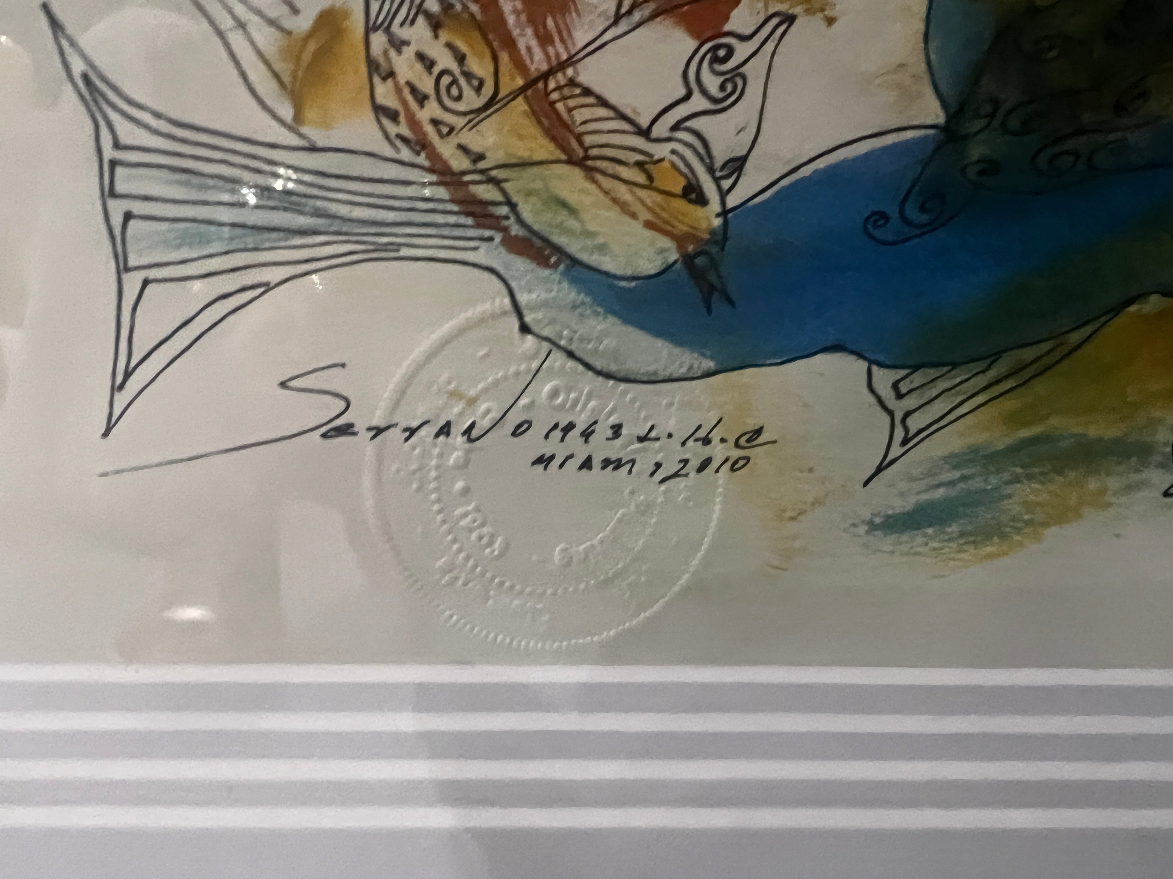 Framed Watercolor by R.G. Serrano, 2010, Original