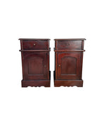 Vintage Victorian Mahogany Nightstands Bedside Cabinets - Set of Two