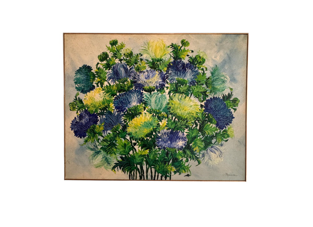 Vintage MCM Framed Floral Still Life Painting by J. Allen Boucher