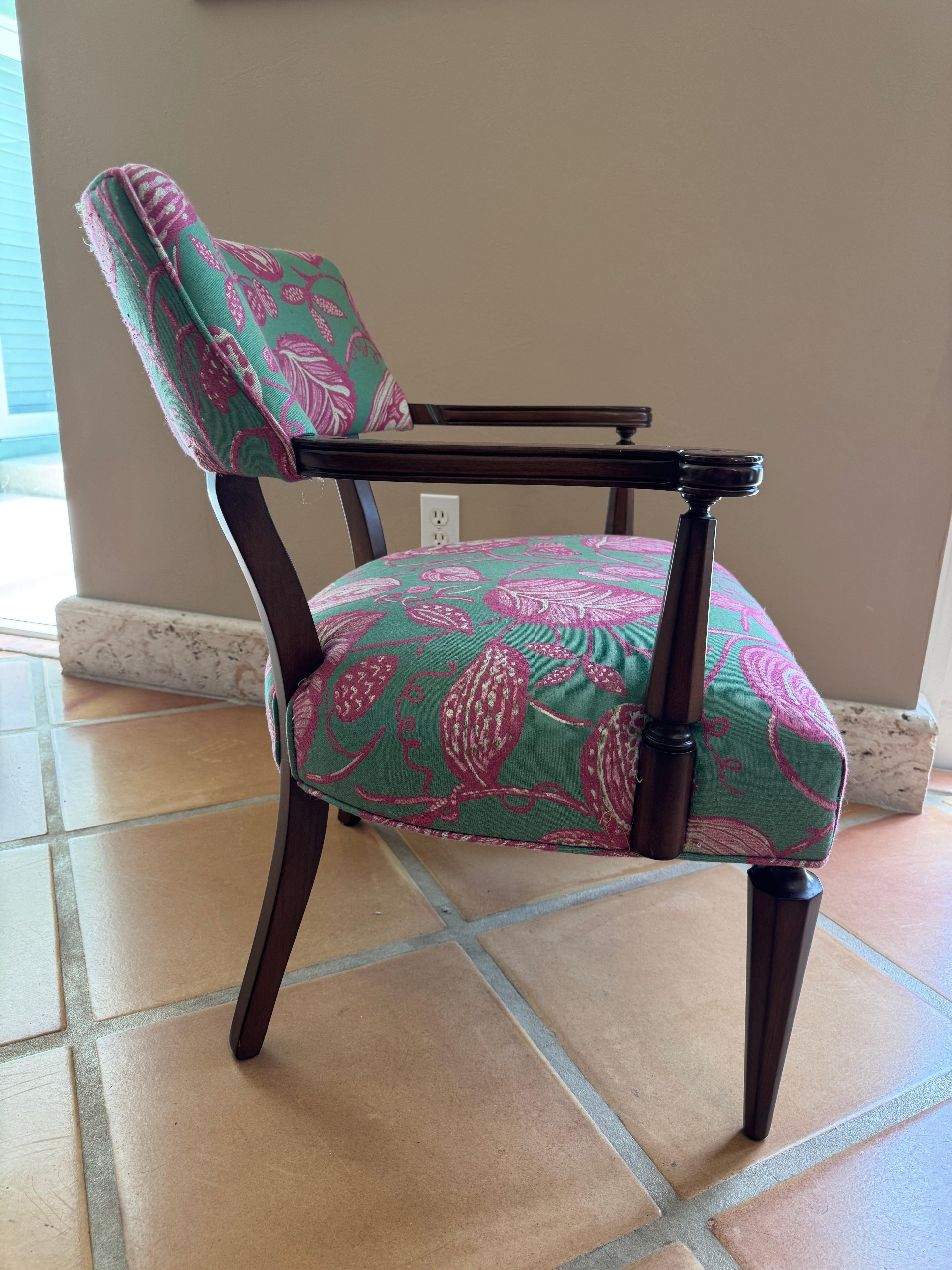 Antique Palm Beach Chic Upholstered Accent Chair
