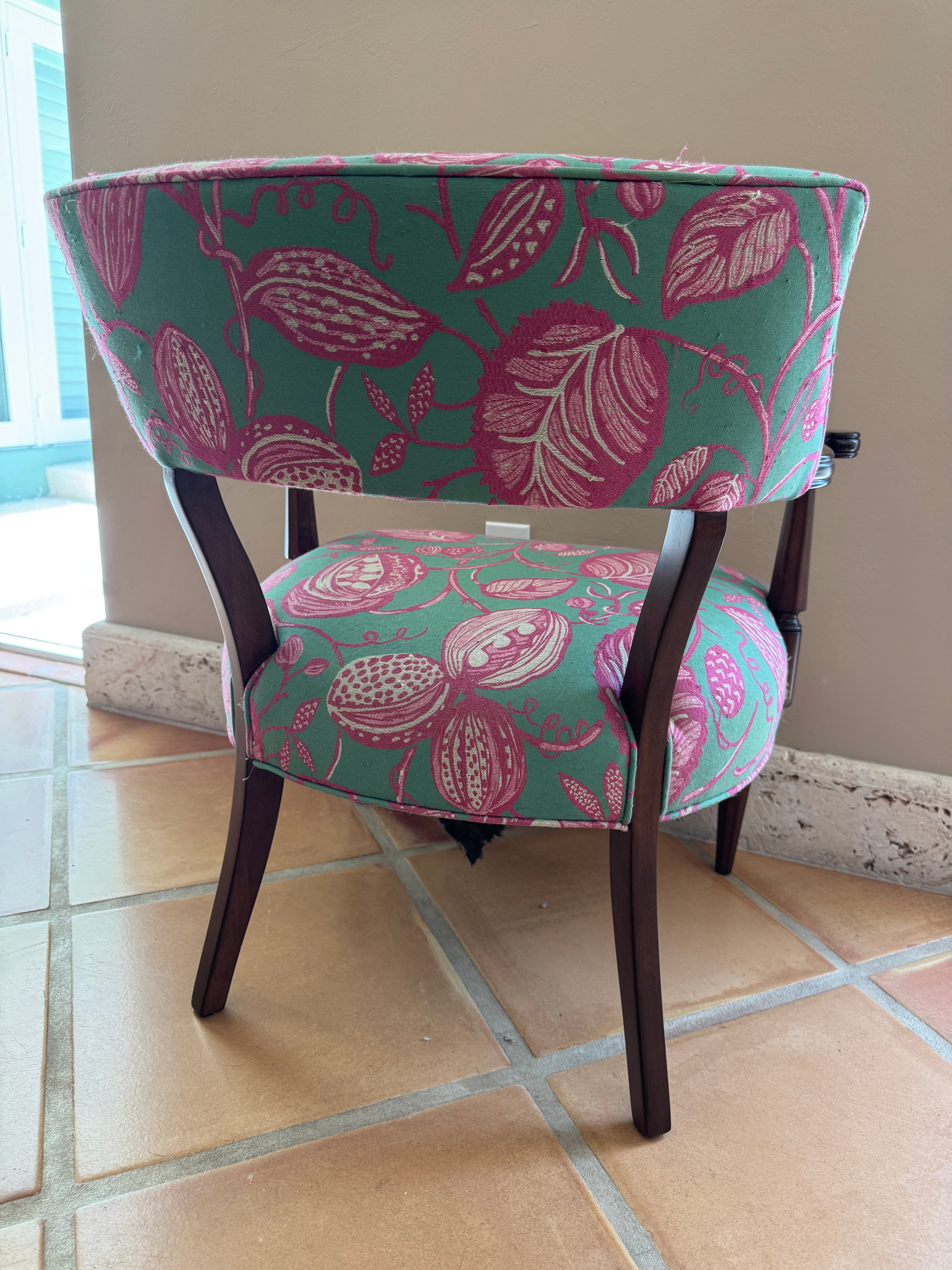 Antique Palm Beach Chic Upholstered Accent Chair