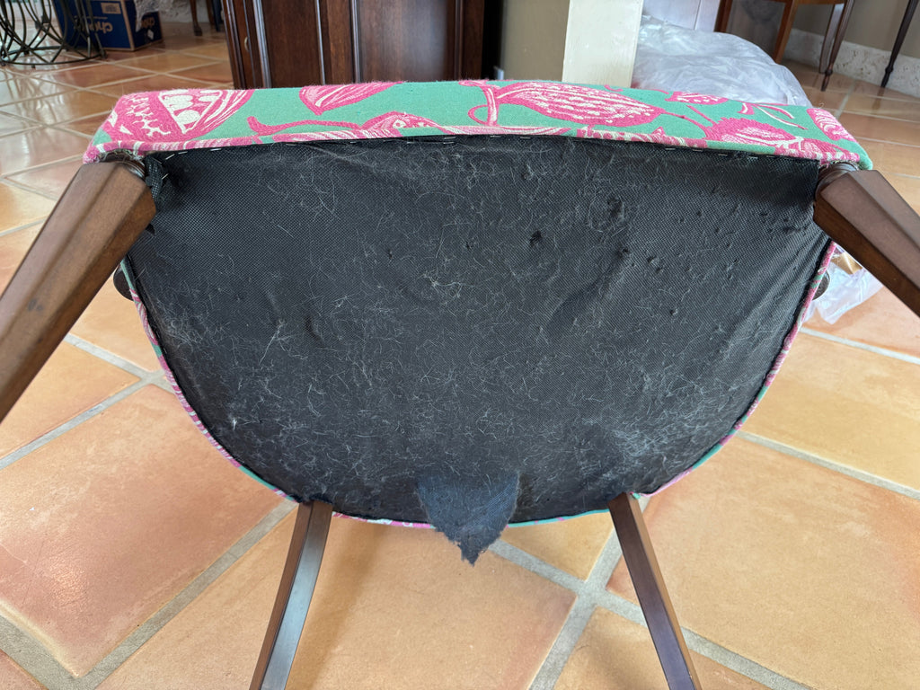Antique Palm Beach Chic Upholstered Accent Chair