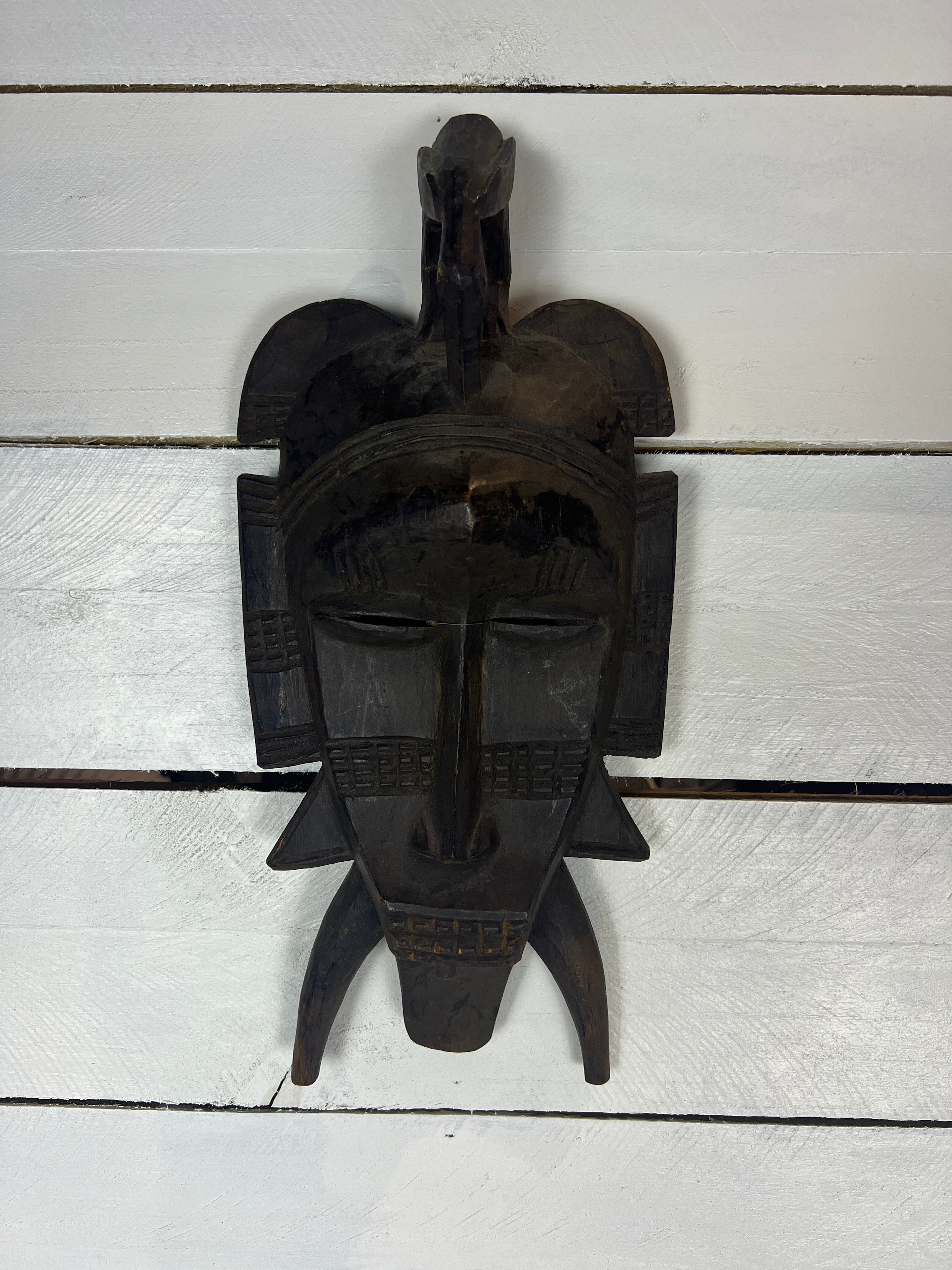 Vintage Hand Carved African Tribal Mask - Medium Sized