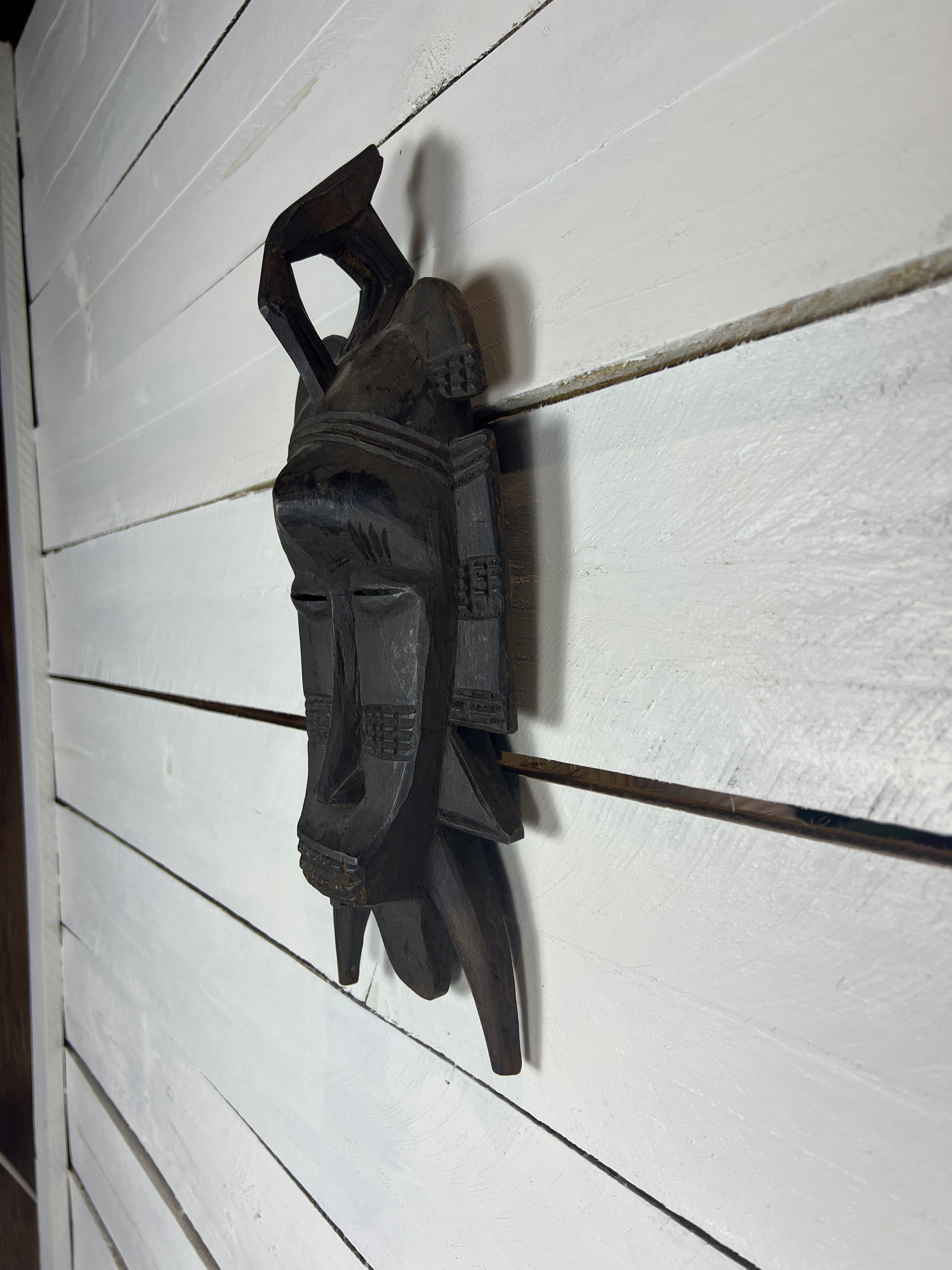 Vintage Hand Carved African Tribal Mask - Medium Sized