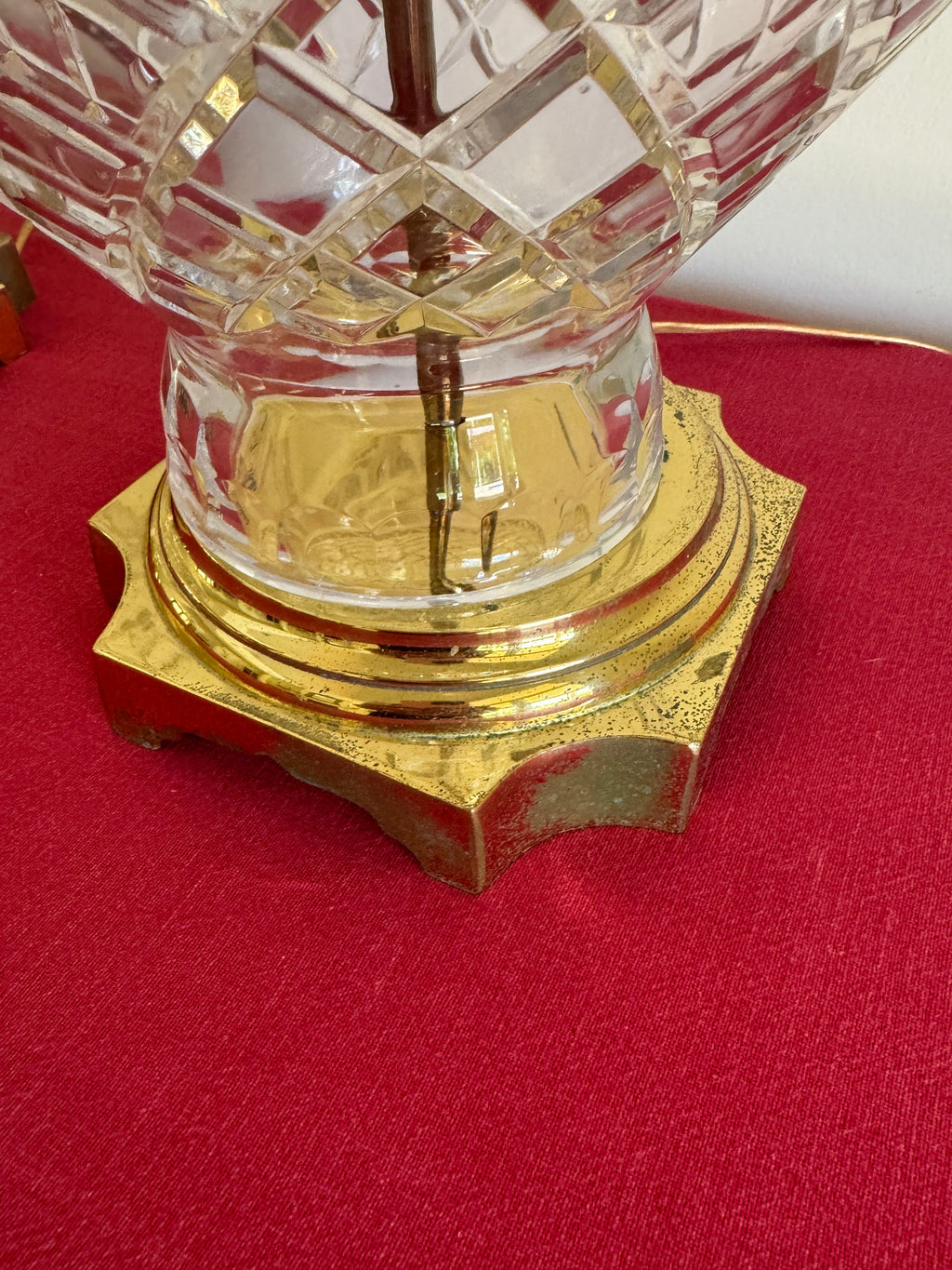 1990s Vintage Bohemia Crystal Table Lamps - Set of Two