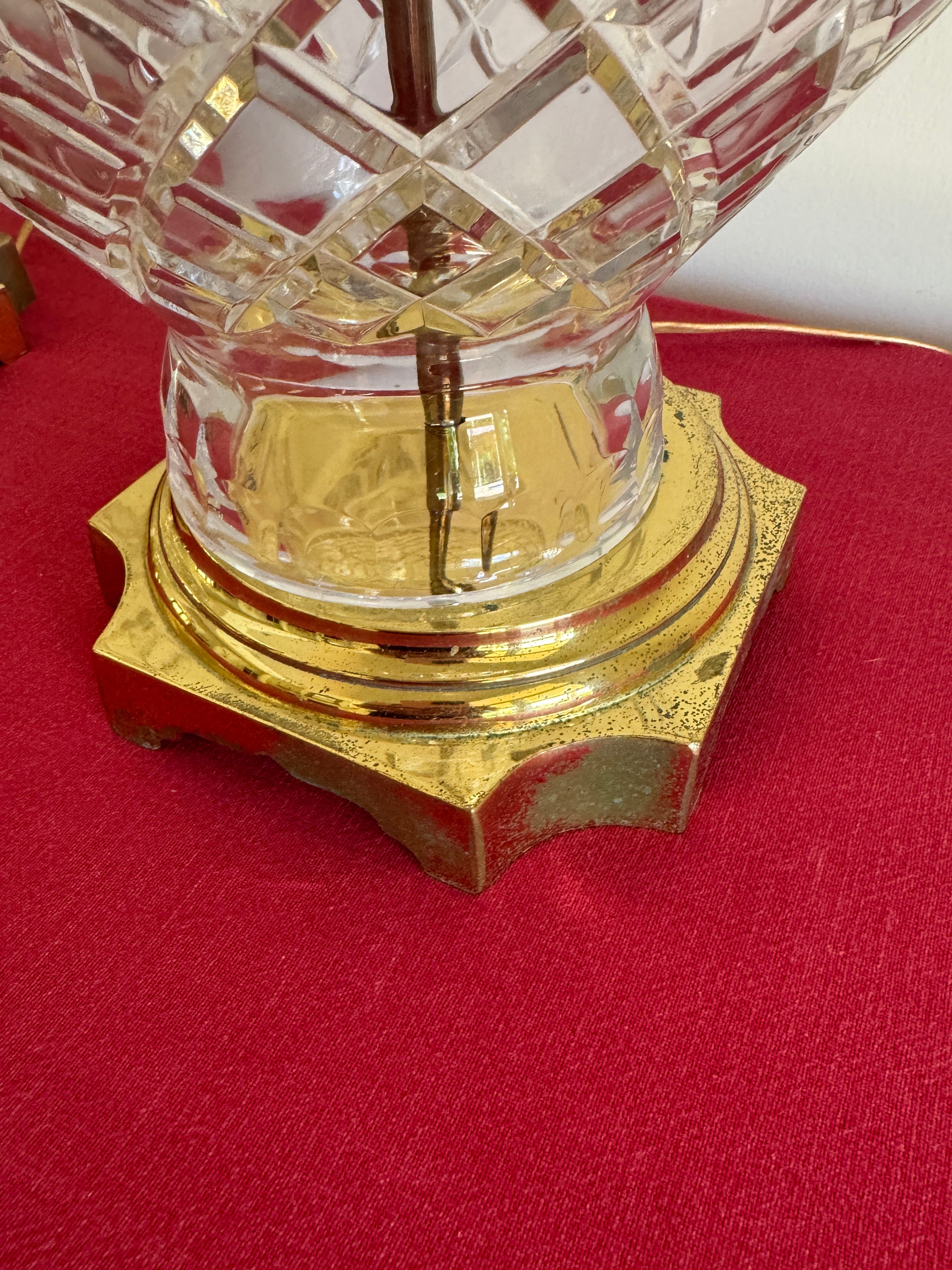 1990s Vintage Bohemia Crystal Table Lamps - Set of Two