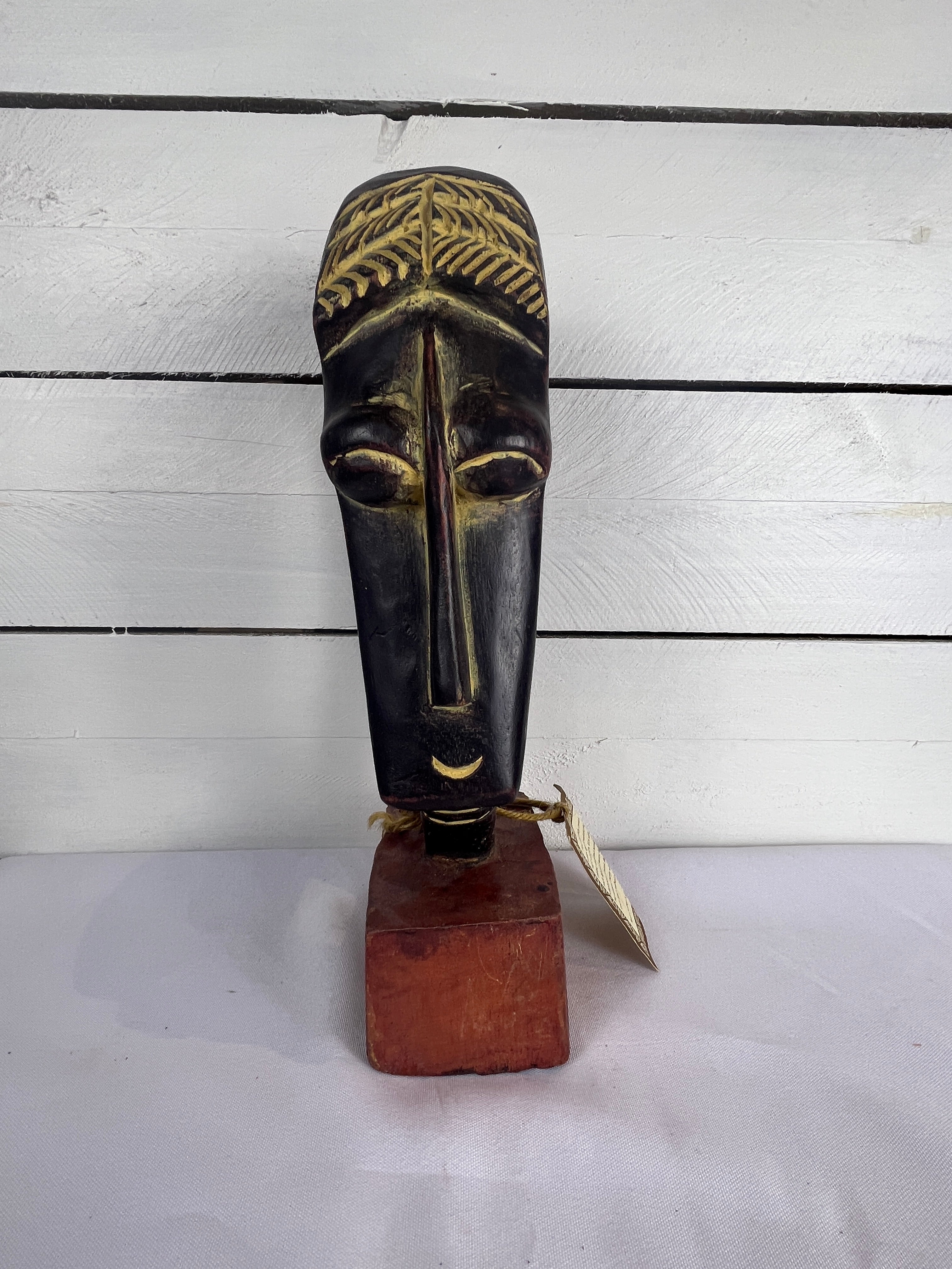 Hand Carved African Face Sculpture, Made in Ghana