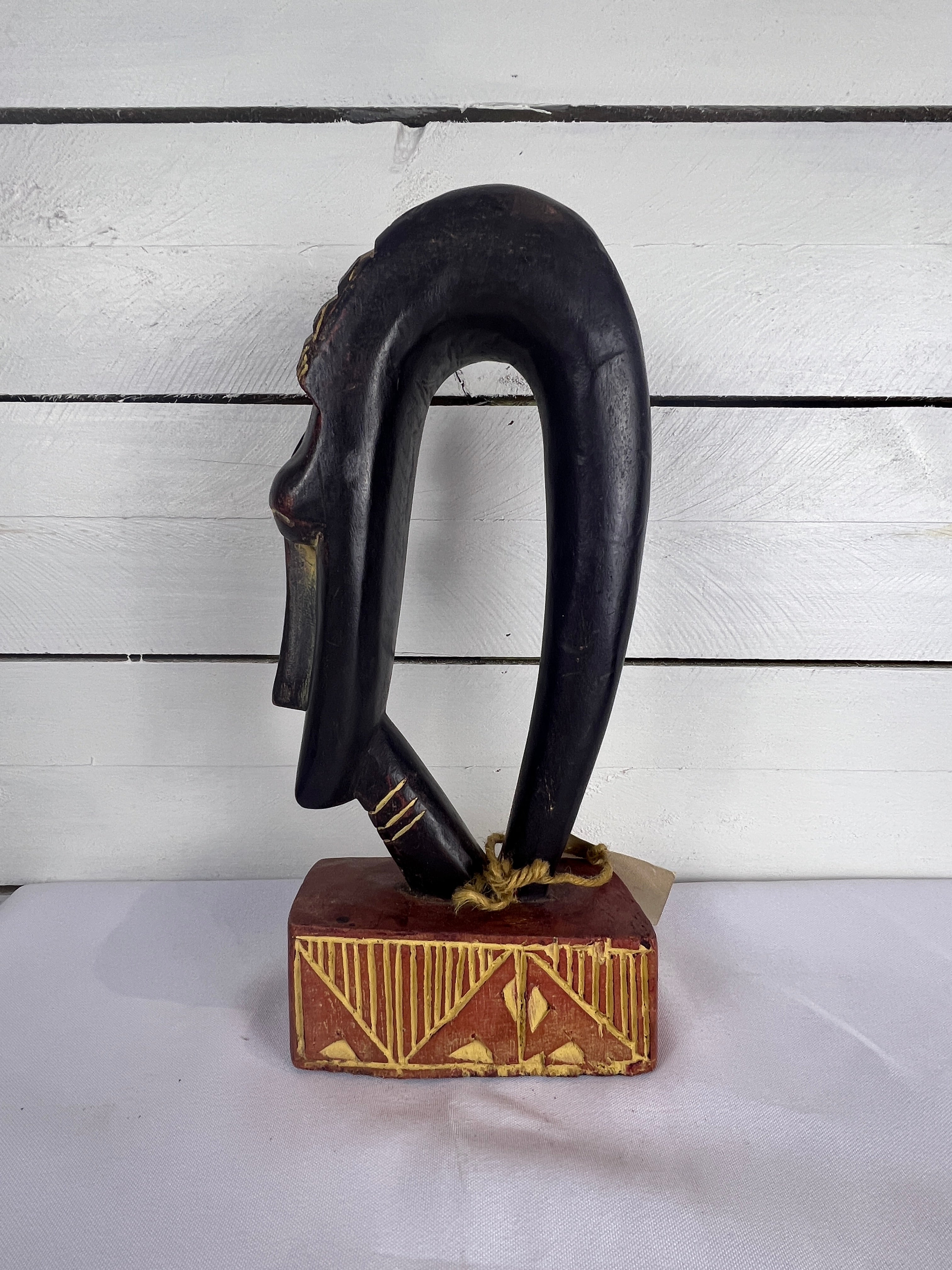 Hand Carved African Face Sculpture, Made in Ghana