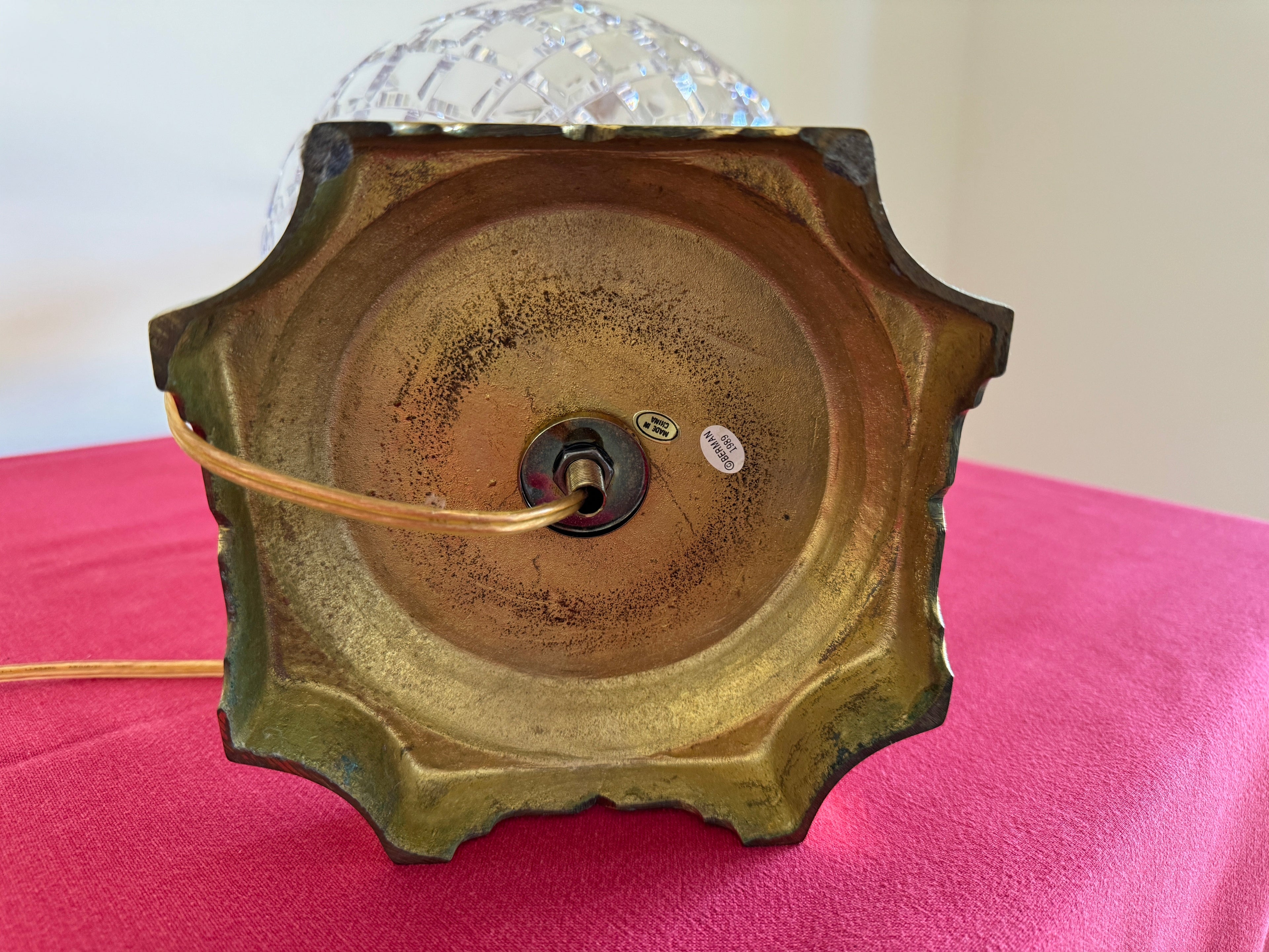 1990s Vintage Bohemia Crystal Table Lamps - Set of Two