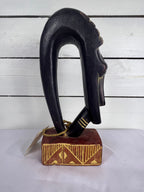 Hand Carved African Face Sculpture, Made in Ghana