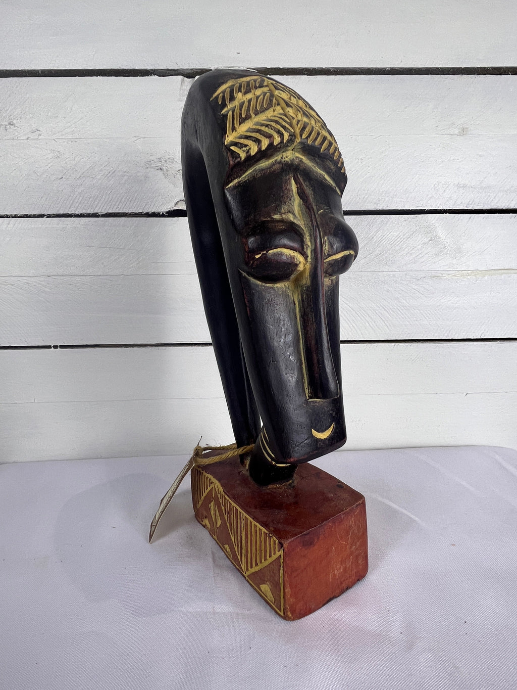 Hand Carved African Face Sculpture, Made in Ghana