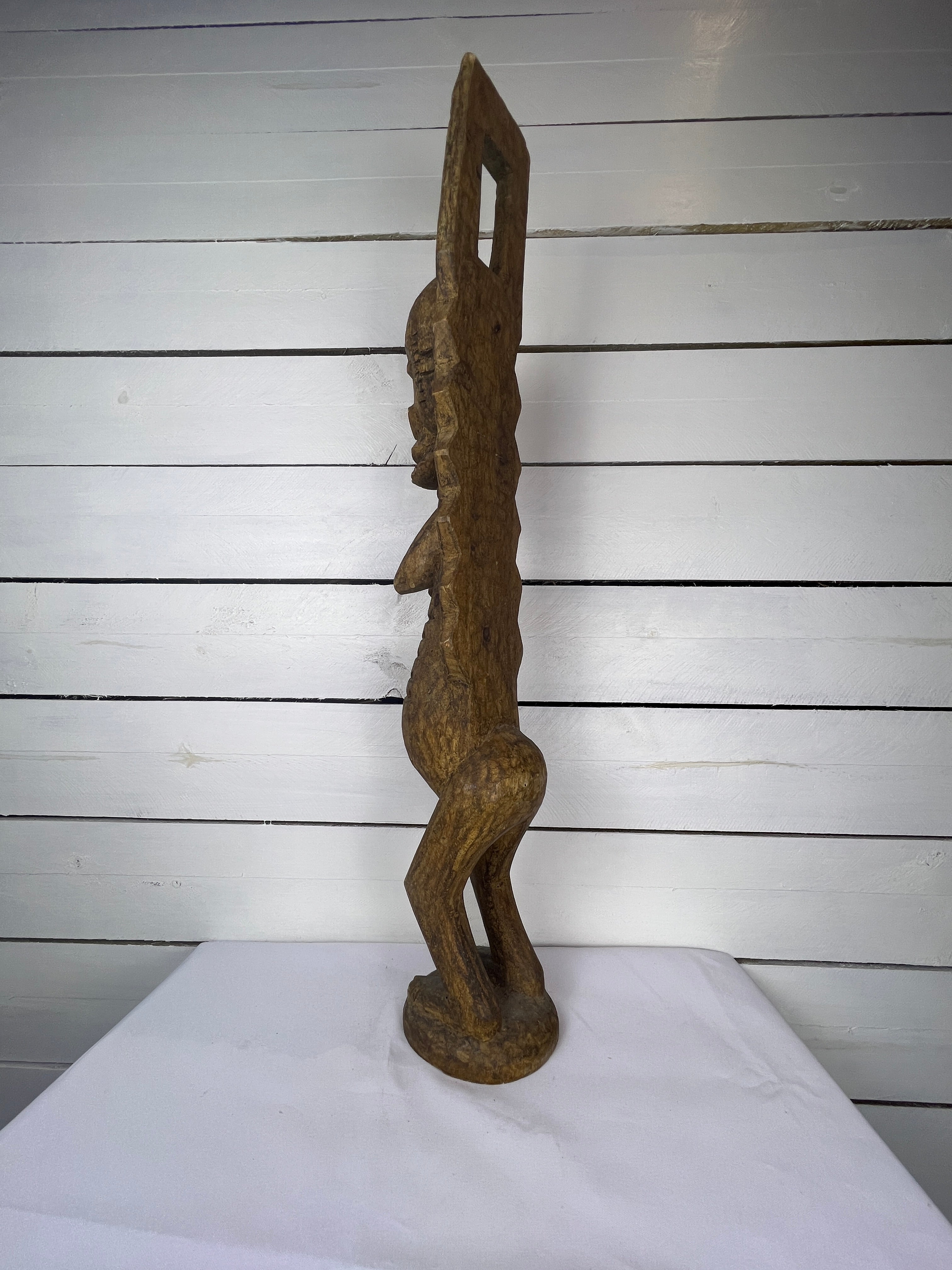 Hand Carved Tall African Statue