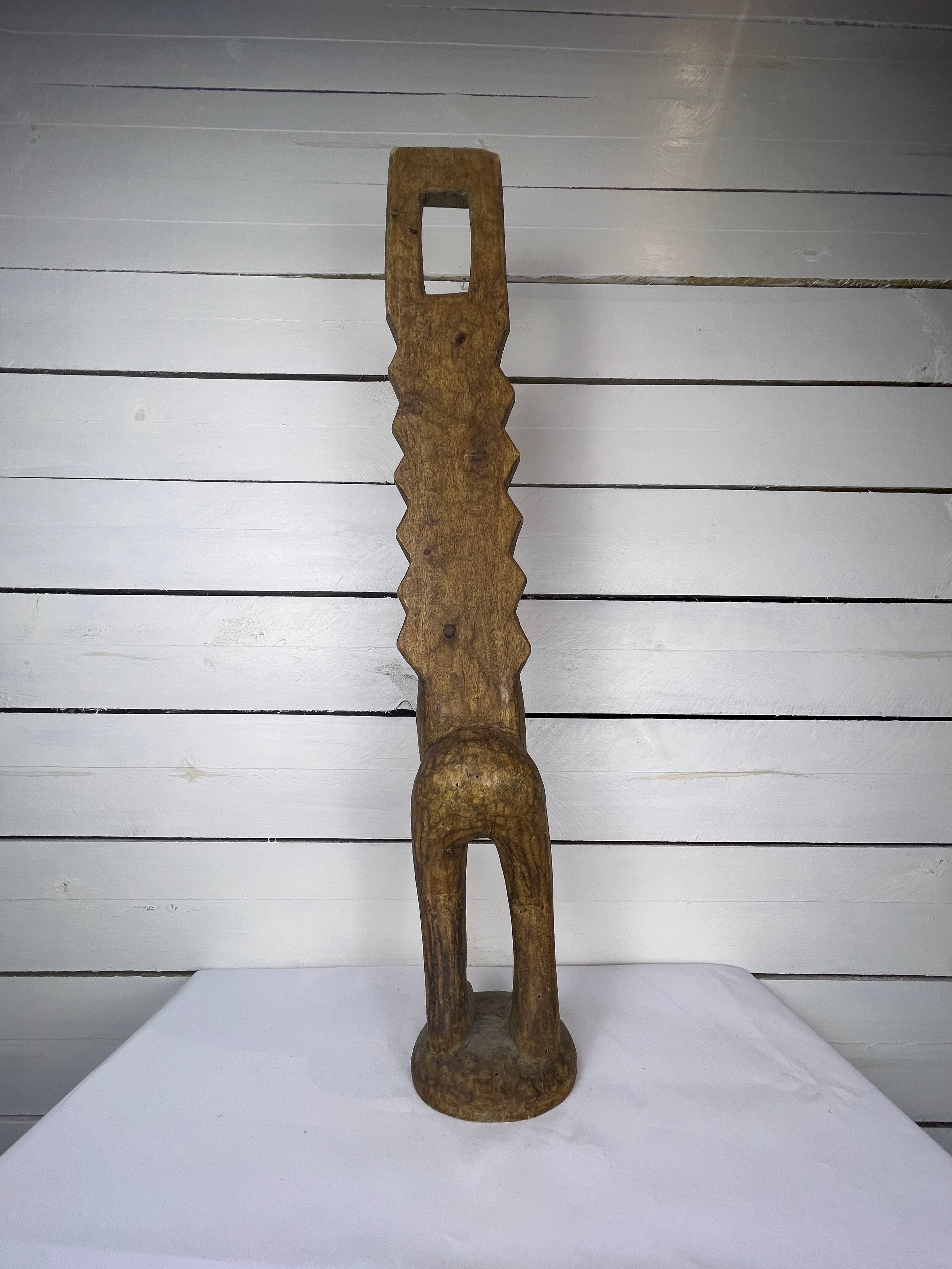 Hand Carved Tall African Statue