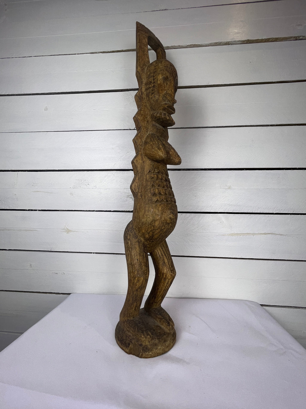 Hand Carved Tall African Statue