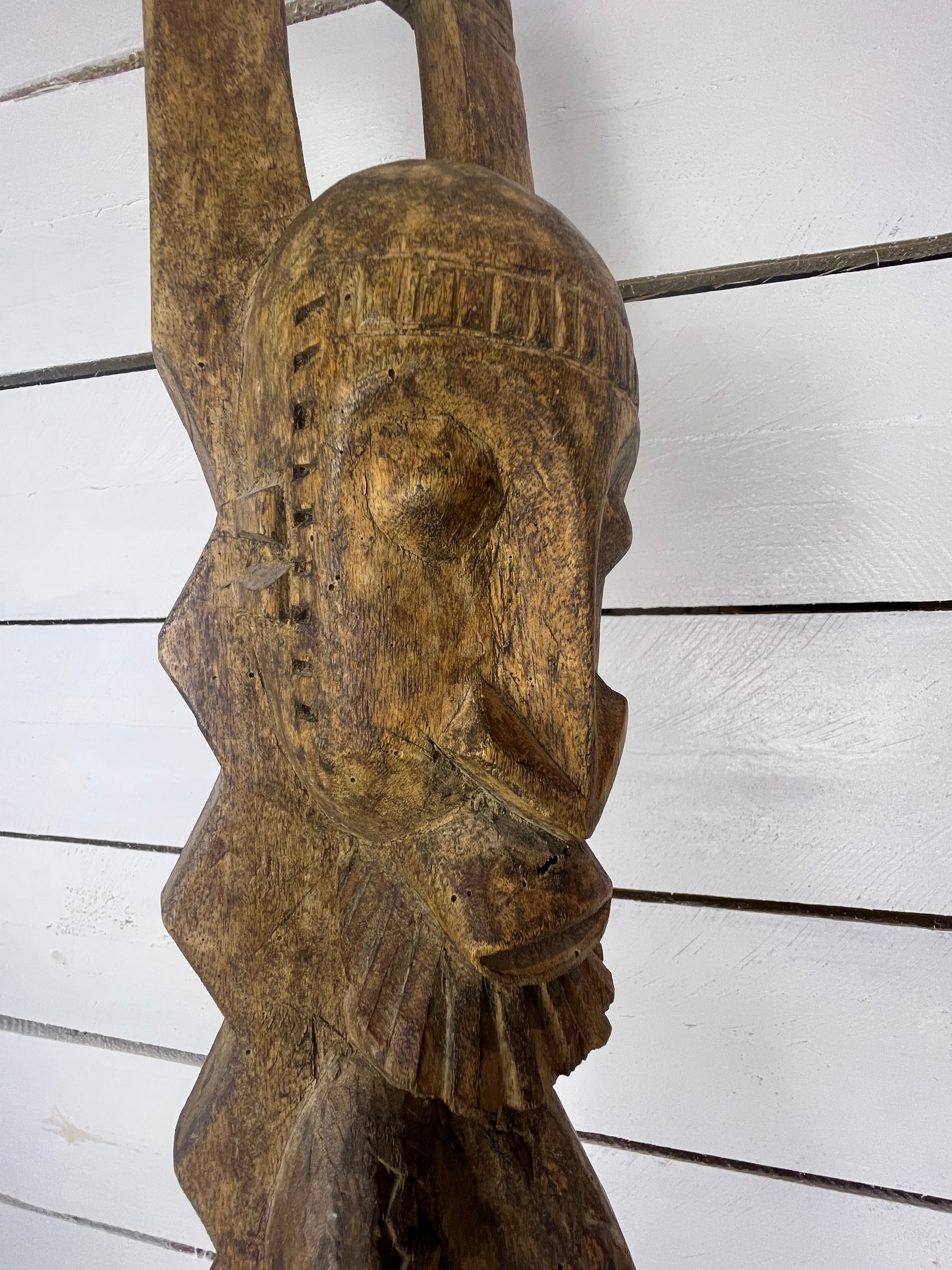 Hand Carved Tall African Statue