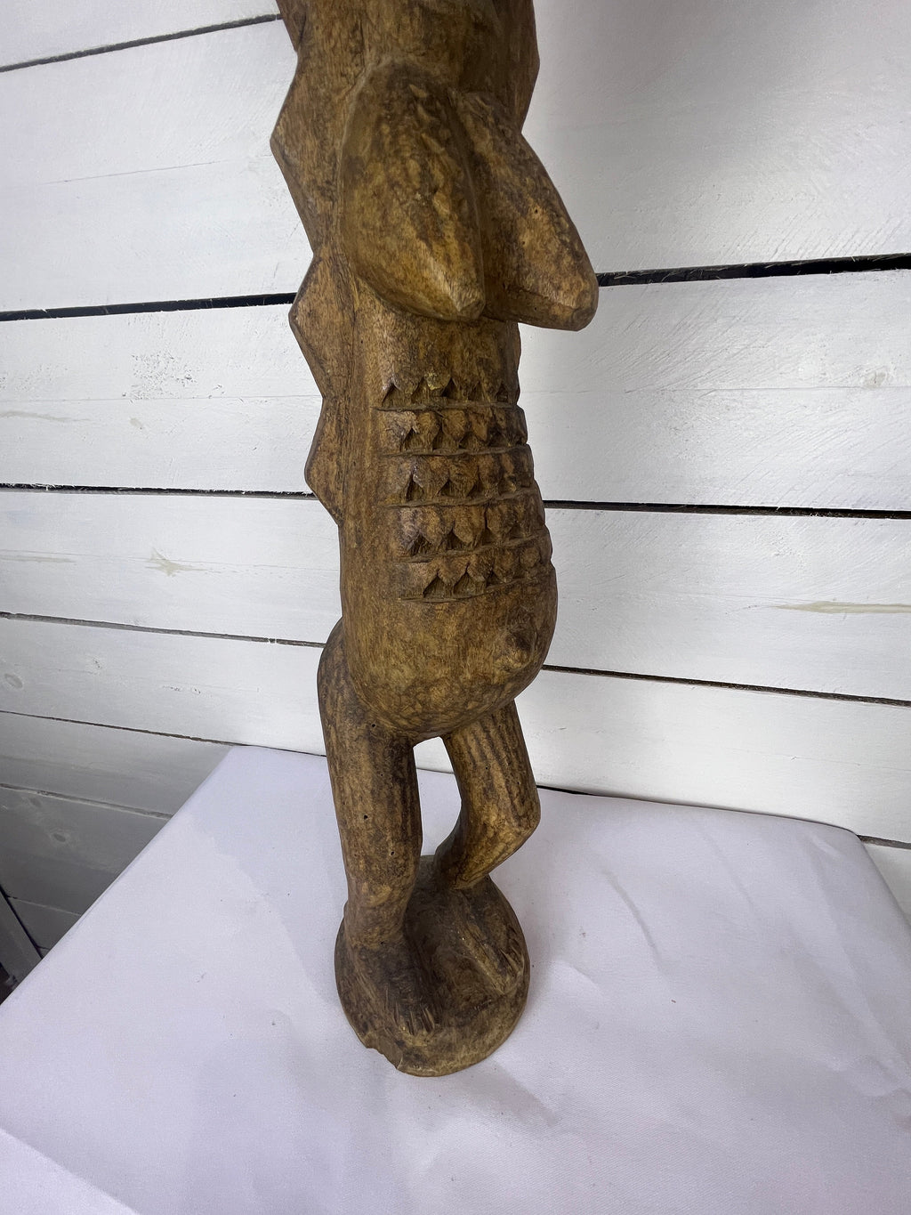 Hand Carved Tall African Statue