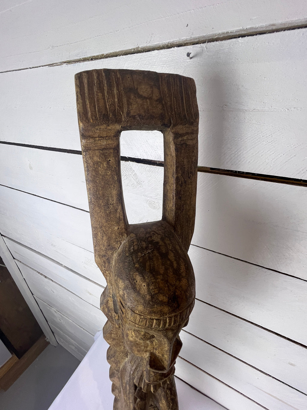 Hand Carved Tall African Statue