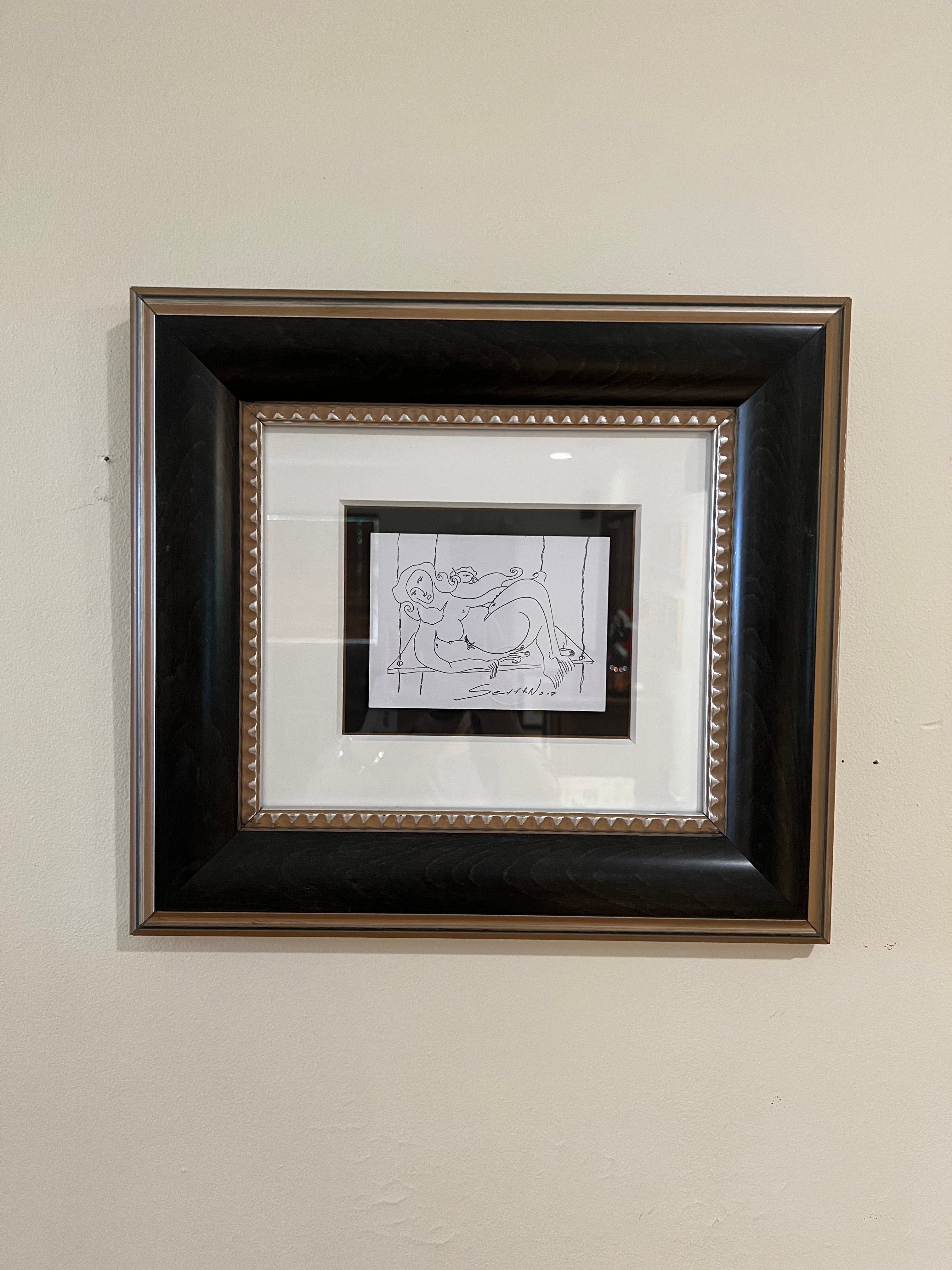 Framed Pen & Ink Drawing by R.G. Serrano, 2007, Original