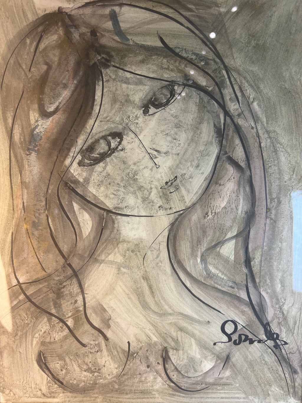 Sketch of a Woman, original art, by Lourdes Gomez-Franca