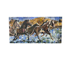 A River Run by Kent Paulette Authentic Original Acrylic on Canvas - Equestrian Horse Paintings - Big Sky Chic, Modern Cowboy, Western or Yellowstone Aesthetic