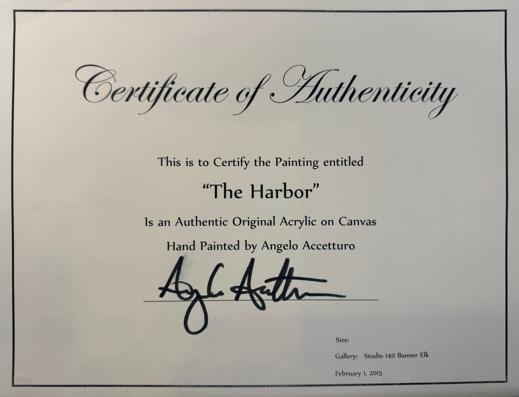 The Harbor by Angelo Accetturo - Authentic Original Acrylic on Canvas