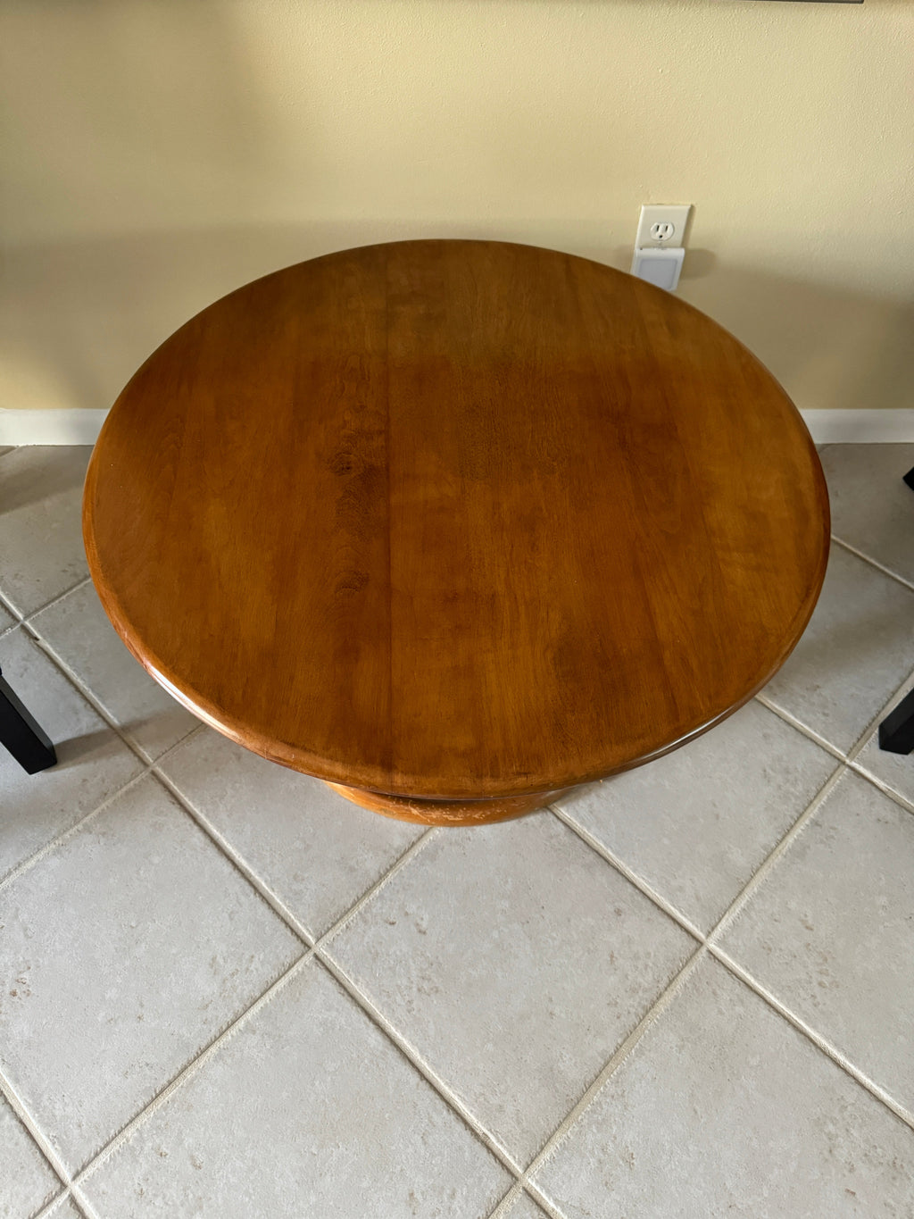 1940s MCM Leo Jiranek by Heywood-Wakefield Round Coffee Table with Lazy Susan, Maple Finish