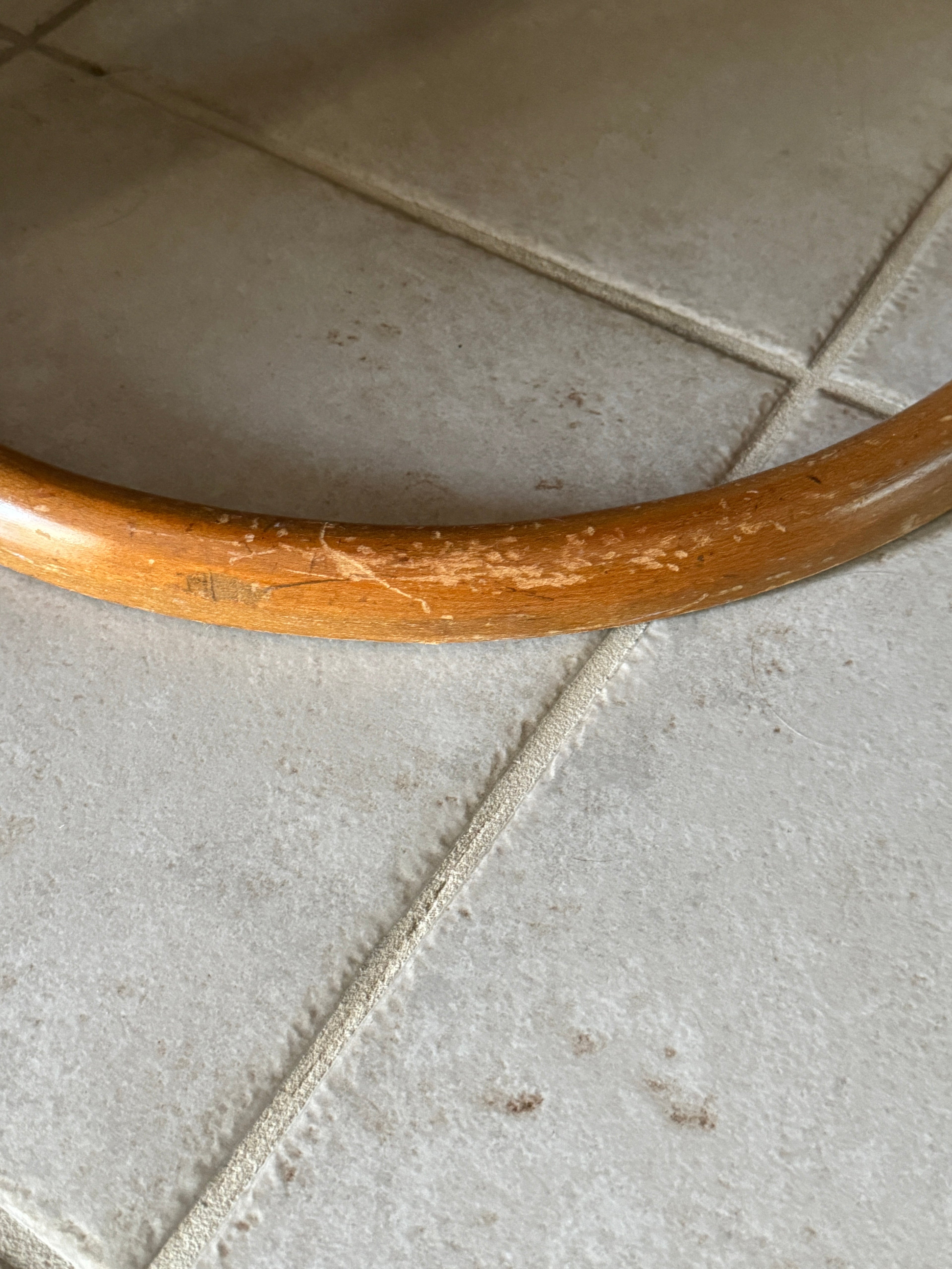 1940s MCM Leo Jiranek by Heywood-Wakefield Round Coffee Table with Lazy Susan, Maple Finish