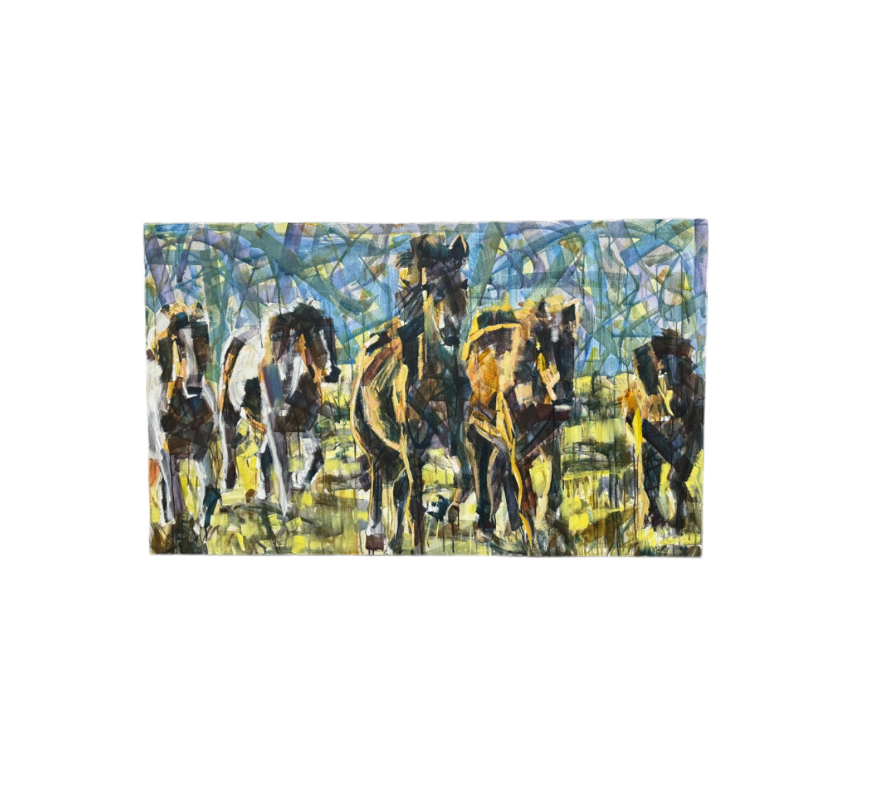 A Shaman's Dream by Kent Paulette - Authentic Original Acrylic on Canvas - Horse Painting