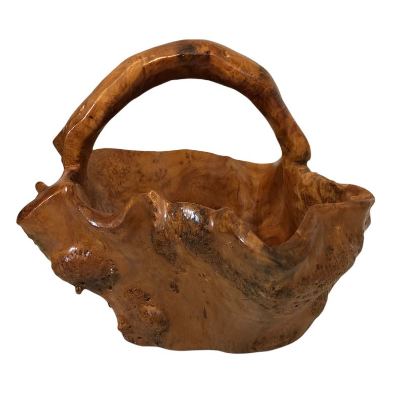 Vintage Hand Carved Wood Bowl/Basket