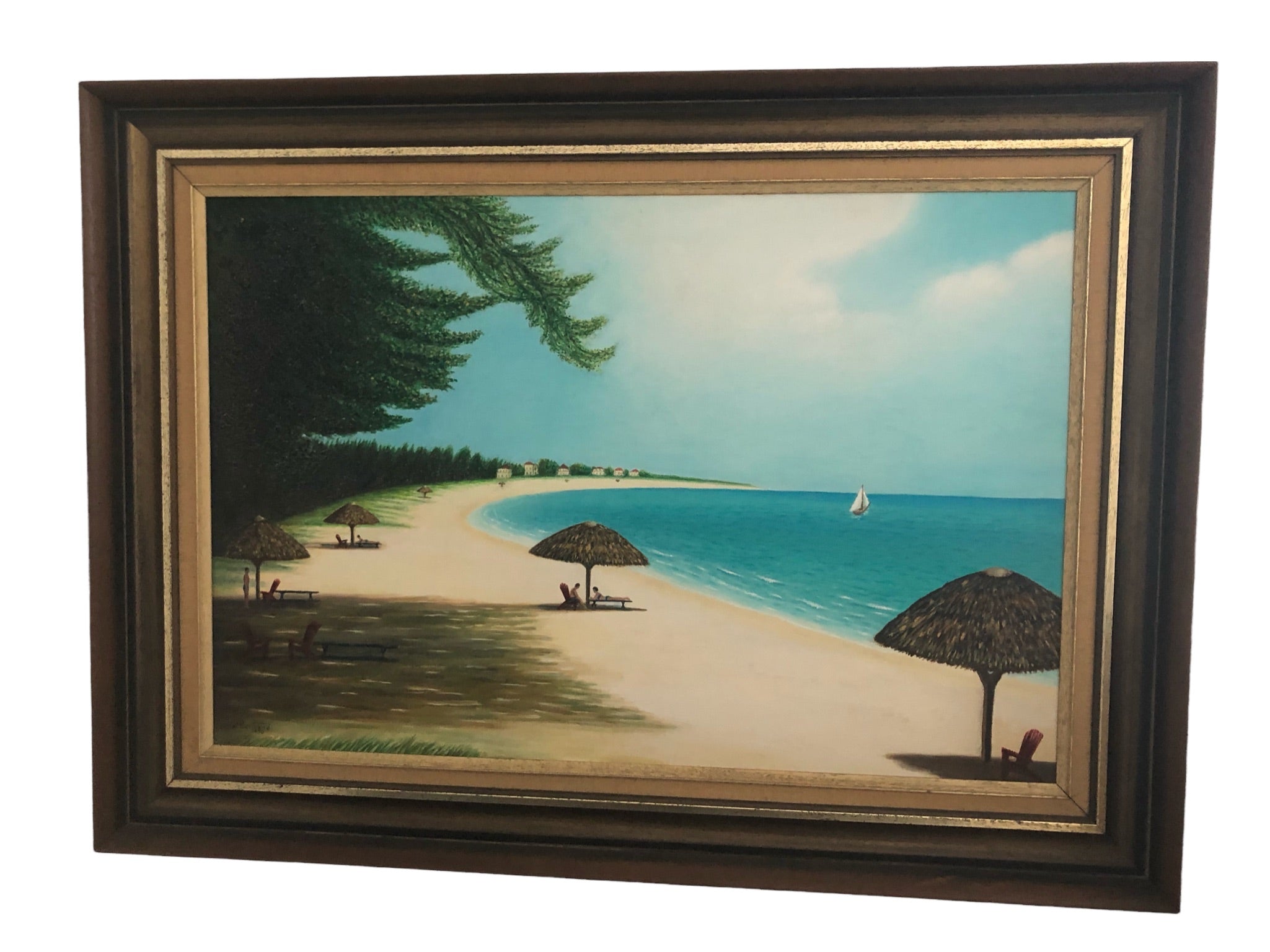 Varadero Beach Original Art by J. Bertrand, 1970