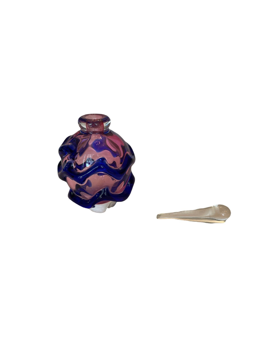 Pink & Blue Art Glass Perfume Bottle