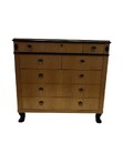 Baker Furniture Biedermeier Style Tiger Maple Commode Chest of Drawers
