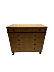 Baker Furniture Biedermeier Style Tiger Maple Commode Chest of Drawers