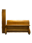 Vintage 1980s Baker Biedermeier Style Scrolled Primavera and Parcel Ebonized King Sleigh Bed