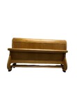 Vintage 1980s Baker Biedermeier Style Scrolled Primavera and Parcel Ebonized King Sleigh Bed