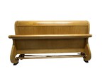 Vintage 1980s Baker Biedermeier Style Scrolled Primavera and Parcel Ebonized King Sleigh Bed