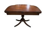 Early 1900s Duncan Phyfe Style Mahogany Folding Game Table with Brass Claw Feet