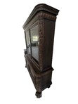 Victorian Carved Walnut Clawfoot Curio China Cabinet Bookcase - Zipfel Furniture