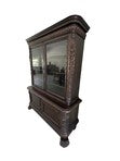 Victorian Carved Walnut Clawfoot Curio China Cabinet Bookcase - Zipfel Furniture