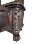 Victorian Carved Walnut Clawfoot Curio China Cabinet Bookcase - Zipfel Furniture