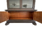 Victorian Carved Walnut Clawfoot Curio China Cabinet Bookcase - Zipfel Furniture