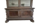Victorian Carved Walnut Clawfoot Curio China Cabinet Bookcase - Zipfel Furniture